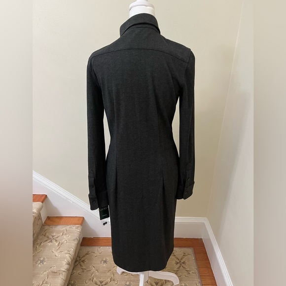 Size 2 Lauren by Ralph Lauren Graphite Gray Shirtdress New with Original Tags - Picture 3 of 6